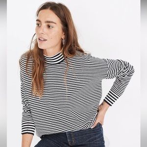 Madewell Stripe-Mix Ashbury Mockneck Sweater Size XS